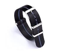 HASGTFM Diseño de correa de nylon lisa 20 mm 22 mm negro/rojo/azul khaki adecuado for la mayoría del reloj de cinturón de seguridad Pulsera Reloj de reemplazo(Black-Blue,22mm)