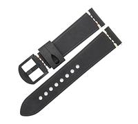 HASGTFM Diseño Retro Reloj Correa Ajuste For Huawei Watch 3 46mm Hombres Top Reloj De Cuero Banda 22mm 24mm Pulsera(Black-Black Buckle,24mm)