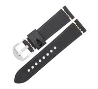HASGTFM Diseño Retro Reloj Correa Ajuste For Huawei Watch 3 46mm Hombres Top Reloj De Cuero Banda 22mm 24mm Pulsera(Black-Silver Buckle,24mm)