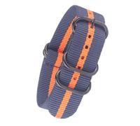 HASGTFM Ejército militar PVD Hebilla negra 18mm 20mm 22mm 24mm correas de reloj hombres mujeres relojes Correa reloj de pulsera anillo hebilla(Navy-Orange-Navy A,20mm)