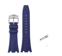 HASGTFM Fit For AP Watch Fit For Audemars Fit For Piguet Negro Azul Gris 15400 15703 26331 26320 Correa de Reloj de Silicona de Goma Correa de Reloj for Hombres 26 mm(Blue silver B)