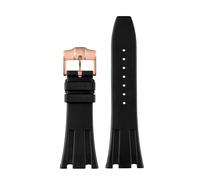 HASGTFM Fit For AP Watch Fit For Audemars Fit For Piguet Negro Azul Gris 15400 15703 26331 26320 Correa de Reloj de Silicona de Goma Correa de Reloj for Hombres 26 mm(Black Rose gold B)