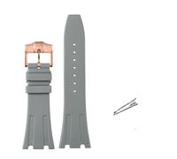 HASGTFM Fit For AP Watch Fit For Audemars Fit For Piguet Negro Azul Gris 15400 15703 26331 26320 Correa de Reloj de Silicona de Goma Correa de Reloj for Hombres 26 mm(Gray rose gold B)