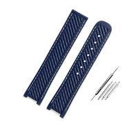HASGTFM Fit For omega Fit For Seahorse 300 Strap Fit For Observatory AT150 series pulsera de silicona con pin de oro azul capitán 20 mm for hombre(Blue White no clasp)