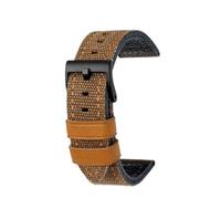 HASGTFM Fit for Panerai Fit for Breitling Fit for Hamilton Fit for Fossil Fit for JEEP Correa de reloj de cuero de lona negra, verde, marrón, 22 mm, 24 mm de espesor, material de correa de reloj(Brown