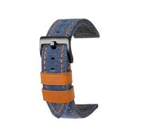 HASGTFM Fit for Panerai Fit for Breitling Fit for Hamilton Fit for Fossil Fit for JEEP Correa de reloj de cuero de lona negra, verde, marrón, 22 mm, 24 mm de espesor, material de correa de reloj(Blue