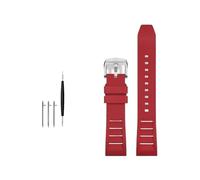 HASGTFM FKM Correa de reloj de caucho for flúor 20 mm 21 mm 22 mm 24 mm Apto for Breitling Apto for Omega Apto for Seiko Apto for Casio Apto for relojes Mido Correa de reloj deportivo(Red silver buckl