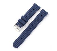 HASGTFM Fluoro goma reloj de reloj waffle waystrap 20 / 22mm ajuste for seikowatch buceo bucear impermeable pulsera accesorio de pulsera reemplazo(Blue,22mm)