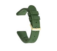 HASGTFM Fluoro goma waffle reloj correa 20 mm 22 mm buceo impermeable brazalete de relleno rápido banda de reloj for cada marca de relojes de relojes(Green Gold)