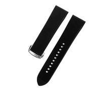 HASGTFM Grabado de vigilancia de goma de 20 mm de 20 mm for Omega Fit For Seamaster 600 Speedmaster Planet Fit For Ocean Silicone Accesorios for la correa de pulsera impermeable(Black 01,22mm)
