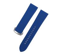 HASGTFM Grabado de vigilancia de goma de 20 mm de 20 mm for Omega Fit For Seamaster 600 Speedmaster Planet Fit For Ocean Silicone Accesorios for la correa de pulsera impermeable(Blue 01,22mm)