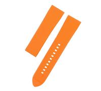 HASGTFM Grabado de vigilancia de goma de 20 mm de 20 mm for Omega Fit For Seamaster 600 Speedmaster Planet Fit For Ocean Silicone Accesorios for la correa de pulsera impermeable(Orange no clasp,20mm)
