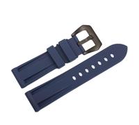 HASGTFM Hombres 22 mm 24 mm 26 mm banda de reloj de goma reloj impermeable reloj de silicona Strap Utdoor Sports Reloj a prueba de agua Ajuste for Panerai Pila(Blue Black buckle,24mm)