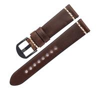 HASGTFM Hombres Lujosos relojes de relojes de 20 mm 22 mm Cera de cera de cera de cera de cera de cuero Ajuste for Panerai Watch Accesorios(Dark brown,20mm)