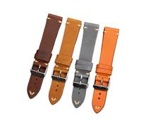 HASGTFM La correa de cuero ultrafina de 18, 19, 20, 21 y 22 mm es adecuada for pulseras de capa superior de relojes antiguos, estilo suave(Gray,18mm)