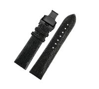 HASGTFM La correa de piel de pez perla de 20 mm y 22 mm es aplicable for Huawei/para TISSOT/para Omega/para Mido Accesorios for relojes Devil for hombres y mujeres Hebilla negra(Black bk bk,22mm)