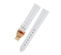 HASGTFM Lady Watch Bands Fit for PÁGINAS Reloj en forma for la correa de reloj de cuero omega Fit for Tissot Brand Wamkband Pulsera Mujer 12/14 / 16/18/20 / 22mm(White rosegold,19mm)