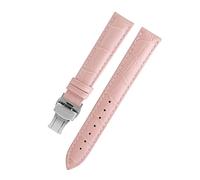 HASGTFM Lady Watch Bands Fit for PÁGINAS Reloj en forma for la correa de reloj de cuero omega Fit for Tissot Brand Wamkband Pulsera Mujer 12/14 / 16/18/20 / 22mm(Pink silver,14mm)