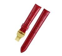 HASGTFM Lady Watch Bands Fit for PÁGINAS Reloj en forma for la correa de reloj de cuero omega Fit for Tissot Brand Wamkband Pulsera Mujer 12/14 / 16/18/20 / 22mm(Deepred gold,13mm)