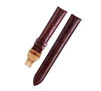 HASGTFM Lady Watch Bands Fit for PÁGINAS Reloj en forma for la correa de reloj de cuero omega Fit for Tissot Brand Wamkband Pulsera Mujer 12/14 / 16/18/20 / 22mm(Brown rosegold,17mm)