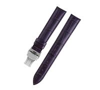HASGTFM Lady Watch Bands Fit for PÁGINAS Reloj en forma for la correa de reloj de cuero omega Fit for Tissot Brand Wamkband Pulsera Mujer 12/14 / 16/18/20 / 22mm(Deep purple silver,18mm)