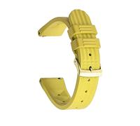 HASGTFM Las bandas de reloj de 22 mm se ajustan a las correas de goma de gofres impermeables de acero inoxidable de acero inoxidable/negro/con hebilla de plata accesorios(Rubber Yellow Gold,22mm)