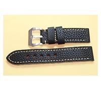 HASGTFM Las bandas de reloj de cuero vintage negro de 24 mm, doble, teatral, se adaptan a la correa de reloj for el reloj fósil