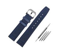 HASGTFM Lona de nailon for correa de reloj inferior Lea/ther 20 21 22, correa de reloj verde militar, azul y negro, apta for IWC Mark-xx Pilot Portugieser(Blue-S pin,20mm)