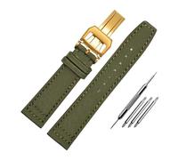 HASGTFM Lona de nailon for correa de reloj inferior Lea/ther 20 21 22, correa de reloj verde militar, azul y negro, apta for IWC Mark-xx Pilot Portugieser(Army green-Gold,20mm)