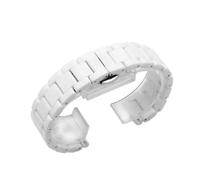 HASGTFM Moda Boca plana Sala de acero fino Correa de reloj de cerámica 15 16 mm Apto for Huawei B2 B3 B5 B6 Correa Cadena de reloj de negocios for hombres y mujeres(Silver,B3-16mm)