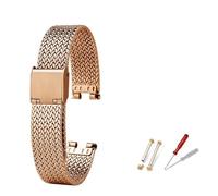 HASGTFM Muesca GC apta for pulsera tejida de Milán, adecuada for correa de reloj de acero fino sólido G-ucci YA141401 YA141505, correa de reloj for mujer(White-rose gold)