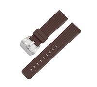 HASGTFM Naturaleza de la correa de goma Fit For Rolex Fit For Submariner 20 mm de 22 mm de 24 mm Pulsera de reloj Fit for Samsung S3 Fit for Huawei GT MIRAR BANDA DE VISTA(Brown01,24mm)