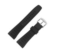 HASGTFM Negro 26mm Naturaleza suave duradera de goma de goma de acero inoxidable correa de hebilla Ajuste for Japón VELATURA/SRH SCPC077 CPC077 WatchStrap + Herramienta(Black silver buckle)