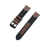 HASGTFM Nylon + Anillo de cuero Relojes de relojes Calidad Pin rápido Hebilla Strap de la OTAN 20mm 22mm Reloj de hombre Accesorios(Schwarz,22mm)
