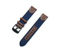 HASGTFM Nylon + Anillo de cuero Relojes de relojes Calidad Pin rápido Hebilla Strap de la OTAN 20mm 22mm Reloj de hombre Accesorios(Blue,22mm)