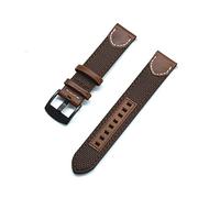HASGTFM Nylon + Anillo de cuero Relojes de relojes Calidad Pin rápido Hebilla Strap de la OTAN 20mm 22mm Reloj de hombre Accesorios(Brown,22mm)