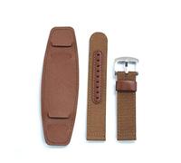 HASGTFM Nylon + Correa de cuero 2 0mm 22mm Bebán deportiva deportiva del ejército casual negro/marrón/gris Ajuste adecuado for el reemplazo del reloj Huawei(Brown,22mm)