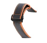 HASGTFM Nylon Mezcla de cuero Reloj de cuero Ajuste for Omeg-A Speed Sea Master AT150 19mm 20mm 21mm 22mm 23mm Reloj Correa Ajuste for cincuenta Fathoms(Black orange 2 black)