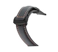 HASGTFM Nylon Mezcla de cuero Reloj de cuero Ajuste for Omeg-A Speed Sea Master AT150 19mm 20mm 21mm 22mm 23mm Reloj Correa Ajuste for cincuenta Fathoms(Black orange 1 black)
