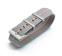 HASGTFM Nylon Nat Straps 20mm 22mm relojes de relojes duraderos tropas francesas militares paracaídas especial de relojes elásticos de relojes de reemplazo for hombres(Grey White Orange,20mm)