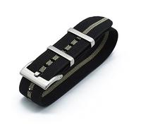 HASGTFM Nylon Nat Straps 20mm 22mm relojes de relojes duraderos tropas francesas militares paracaídas especial de relojes elásticos de relojes de reemplazo for hombres(Black Sand,22mm)