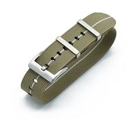 HASGTFM Nylon Nat Straps 20mm 22mm relojes de relojes duraderos tropas francesas militares paracaídas especial de relojes elásticos de relojes de reemplazo for hombres(Khaki White,20mm)