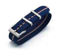 HASGTFM Nylon Nat Straps 20mm 22mm relojes de relojes duraderos tropas francesas militares paracaídas especial de relojes elásticos de relojes de reemplazo for hombres(Blue White Orange,22mm)