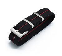 HASGTFM Nylon Nat Straps 20mm 22mm relojes de relojes duraderos tropas francesas militares paracaídas especial de relojes elásticos de relojes de reemplazo for hombres(Black Red,20mm)