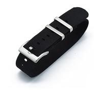 HASGTFM Nylon Nat Straps 20mm 22mm relojes de relojes duraderos tropas francesas militares paracaídas especial de relojes elásticos de relojes de reemplazo for hombres(Schwarz,22mm)