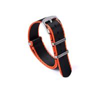 HASGTFM Nylon OTAN RELOK Strap 20 22mm WatchBand Fit for James Bond 007 Militar de cinturón de seguridad Banda de reloj Ajuste for Omega Rolex Accesorios Reemplazo(Black Orange Edge,22mm)