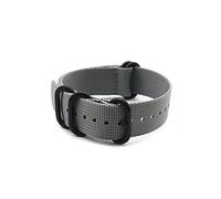 HASGTFM Nylon premium anillos negros hebilla reloj banda de pulsera de muñeca OTAN Correa de reloj de Zulu 20mm 22mm Reemplace la banda de reloj(Gray,20mm)