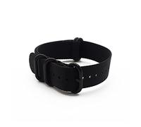 HASGTFM Nylon premium anillos negros hebilla reloj banda de pulsera de muñeca OTAN Correa de reloj de Zulu 20mm 22mm Reemplace la banda de reloj(Schwarz,20mm)