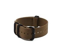 HASGTFM Nylon premium anillos negros hebilla reloj banda de pulsera de muñeca OTAN Correa de reloj de Zulu 20mm 22mm Reemplace la banda de reloj(Khaki,20mm)