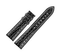 HASGTFM Pelotas de cinturón de cuero de piel de piel de reloj Pulseras de correa for 12/13/14/15/16/17 / 18/19/20/21 / 22 / 23mm Hombre(Black white line,14mm)